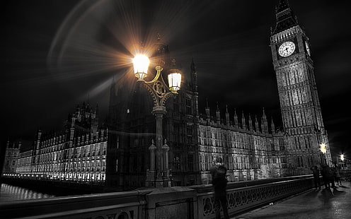 London Big Ben Clock Tower Colorsplash Lights Building HD, pejzaż miejski, światła, budynek, wieża, duży, colorsplash, londyn, ben, zegar, Tapety HD HD wallpaper