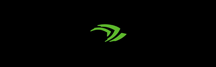 зеленый значок NVIDIA, Nvidia, графические процессоры, логотип, компьютер, простой фон, несколько дисплеев, два монитора, HD обои