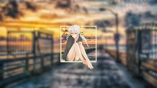 Bild-in-Bild, piture in Bild, Anime, Anime Mädchen, HD-Hintergrundbild HD wallpaper