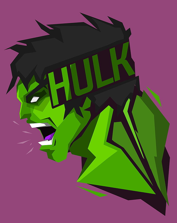 Marvel Heroes, Hulk, Marvel Comics, púrpura, fondo púrpura, verde, Fondo de pantalla HD, fondo de pantalla de teléfono