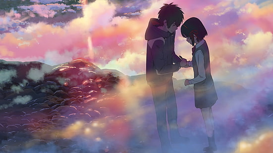 Sfondo di Kimi No Nawa, Kimi no Na Wa, anime, nuvole, Sfondo HD HD wallpaper