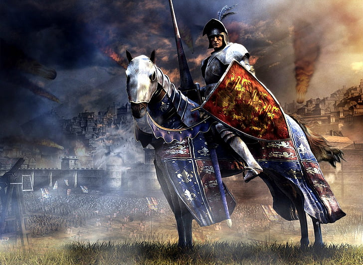총 전쟁, 중세 II : 총 전쟁, 갑옷, 판타지, 말, 중세, 전사, HD 배경 화면