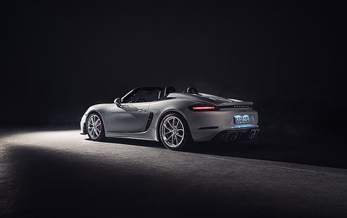Porsche, Porsche 718 Spyder, Auto, Silberauto, Sportwagen, Fahrzeug, HD-Hintergrundbild HD wallpaper