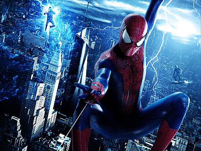 Amazing Spider-Man 2 HDは、驚くべきスパイダーマンです。緑のゴブリン;電気男の壁紙、素晴らしい、スパイダー、男、HD、 HDデスクトップの壁紙 HD wallpaper