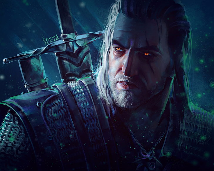 men's black and white button-up shirt, video games, Geralt of Rivia, The Witcher 3: Wild Hunt, HD wallpaper