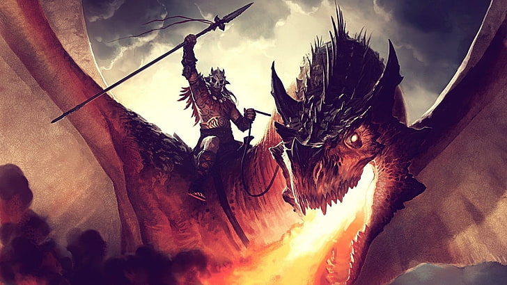 Dragon wallpaper, dragon, 3D, fantasy art, HD wallpaper