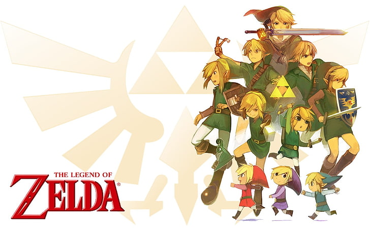 The Legend of Zelda digital wallpaper, The Legend of Zelda, Link, video games, Triforce, hylian crest, Master Sword, HD wallpaper