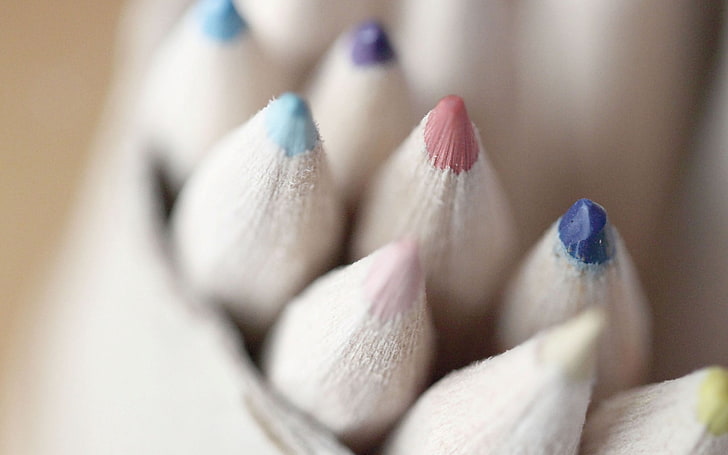 أقلام ملونة متنوعة ، أقلام تلوين ، ملونة ، قضيب ، ملونة، خلفية HD