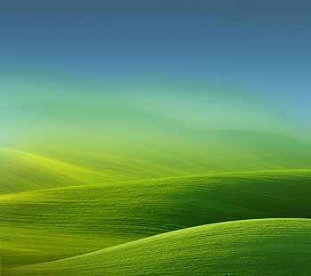 трева поле тапет, поле, природа, пейзаж, просто, хълмове, градиент, зелен, HD тапет HD wallpaper