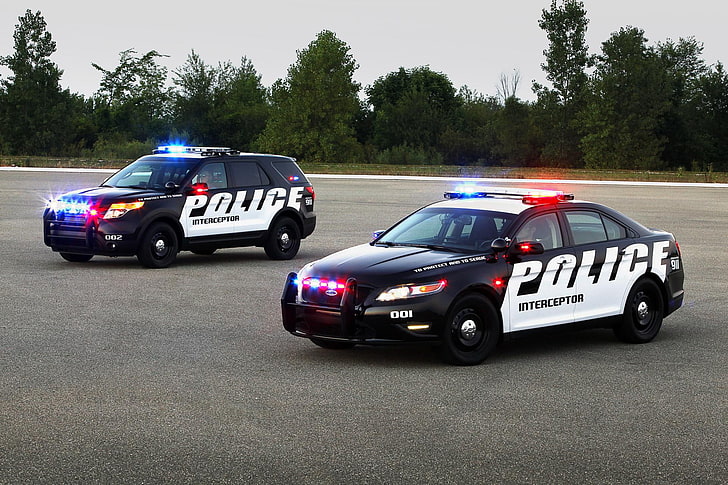 Ford interceptor policial, coche, Fondo de pantalla HD