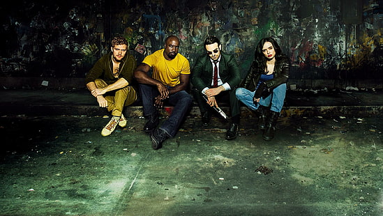 Verteidiger, The Defenders, Matt Murdock, Draufgänger, Iron Fist, Danny Rand, Luke Cage, Jessica Jones, HD-Hintergrundbild HD wallpaper
