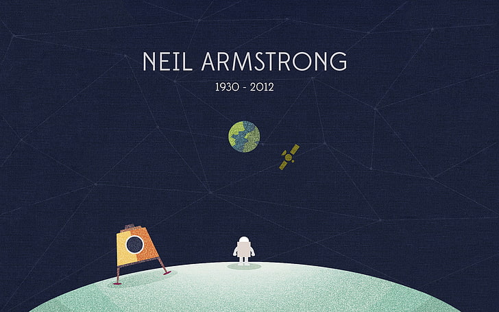 Neil Armstrong, Minimalismus, Astronaut, Weltraumkunst, Weltraum, Planet, Mond, Erde, HD-Hintergrundbild