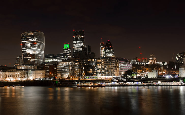 London City Night River-Photography HD Wallpaper, Wallpaper HD