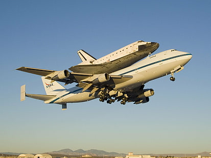 747, flygplan, trafikflygplan, flygplan, boeing, boeing 747, nasa, plan, shuttle, utrymme, transport, HD tapet HD wallpaper