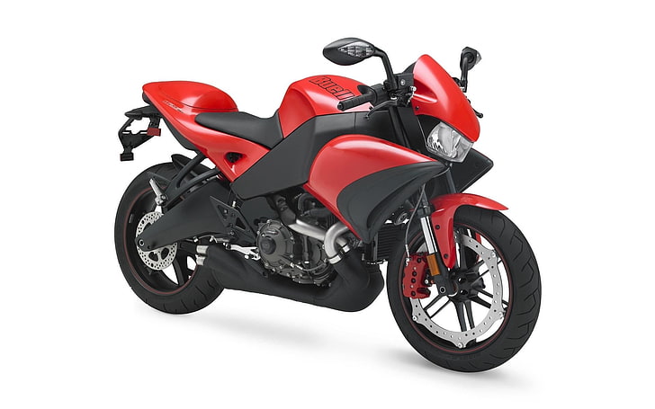 черный и красный спортивный мотоцикл, Buell, мотоцикл, красный, Buell XB12R, HD обои