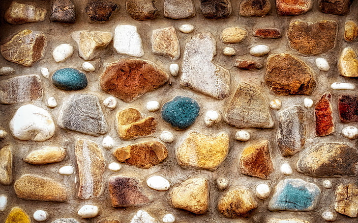 colorful, wall, stones, HD wallpaper