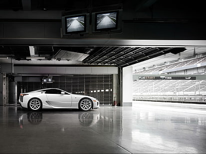 bil, vita bilar, Lexus LFA, racerbanor, Lexus, HD tapet HD wallpaper