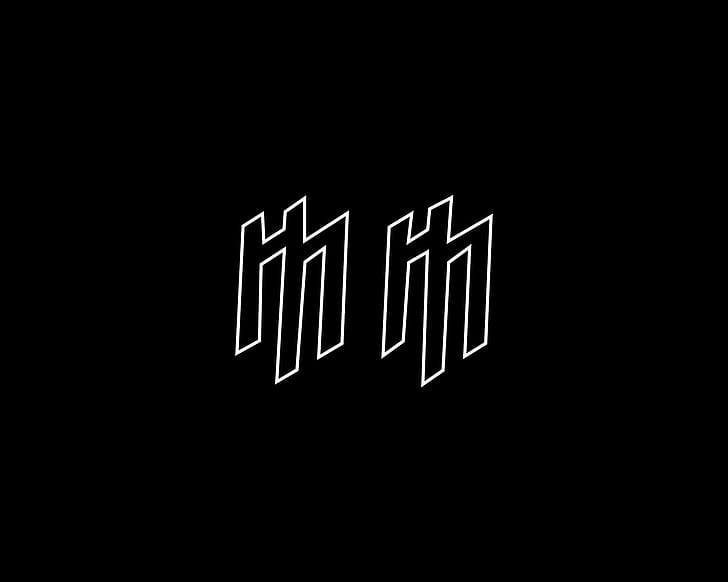 Marilyn Manson, logo, music, minimalism, monochrome, black background, simple background, HD wallpaper