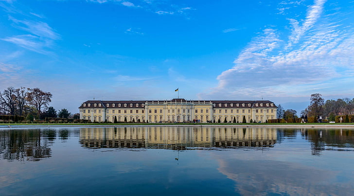 architecture, blue sky, building, city, daylight, exterior, facade, federal government, imperial, lake, landmark, landscape, outdoors, panoramic view, park, places of interest, reflection, river, summer, tourism, tr, HD wallpaper