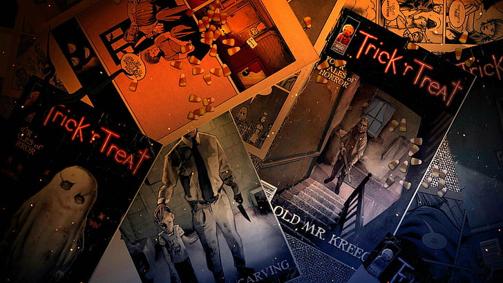 dark, film, halloween, horror, movie, thriller, treat, trick, HD wallpaper