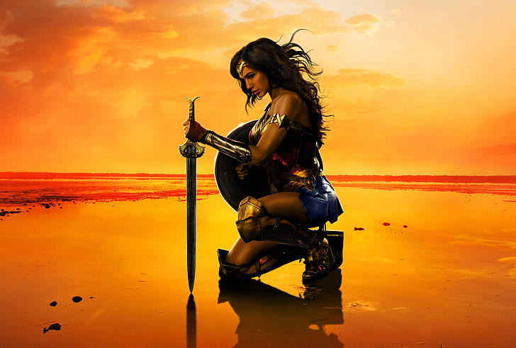 Wonder Woman, film, supereroi, 2017 film, 4K, HD, poster, Sfondo HD