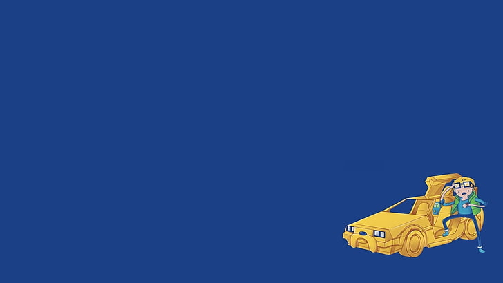 Yellow car animated character, Adventure Time, Back to the Future,  minimalism, HD wallpaper | Wallpaperbetter
