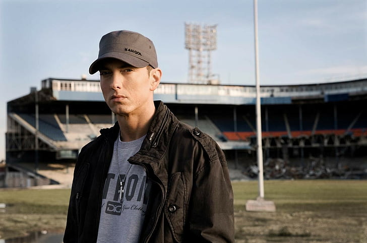 Eminem, mirando al espectador, rapero, Fondo de pantalla HD