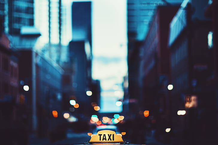 택시, 도시, 비문, HD 배경 화면