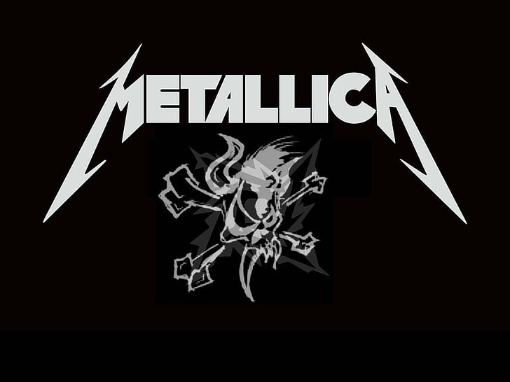 Logo Metallica, tengkorak, Metallica, minimalis, musik, Wallpaper HD