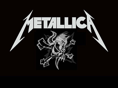 Logo Metallica, crâne, Metallica, minimalisme, musique, Fond d'écran HD HD wallpaper
