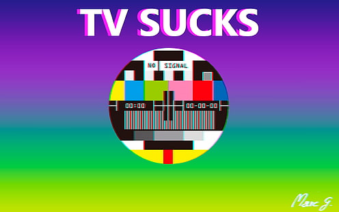 TV sucks ads, TV, signal, rainbows, monoscope, test patterns, gradient, HD wallpaper HD wallpaper