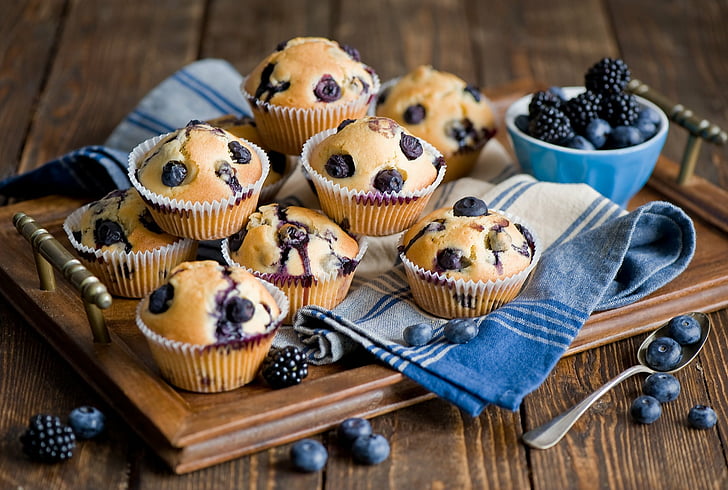 Food, Blueberry Muffin, HD wallpaper