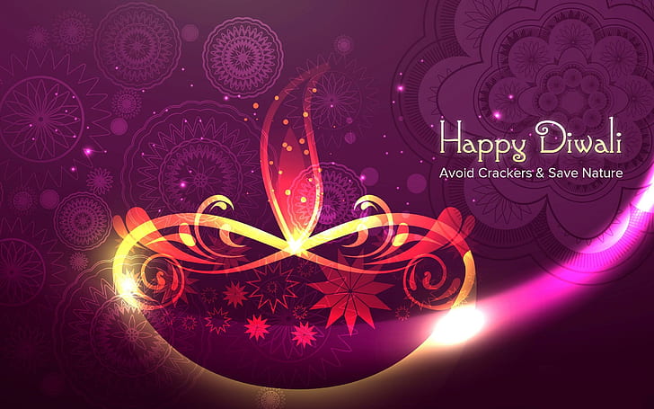 Have Safe and Save Nature Wish You Happy Diwali Gambar HD, diwali, lampu, dekorasi, festival, liburan, Wallpaper HD