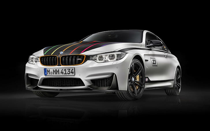 2015 BMW M4 DTM Champion Edition, biało-czarny sedan, edycja 2015, mistrz, samochody, Tapety HD