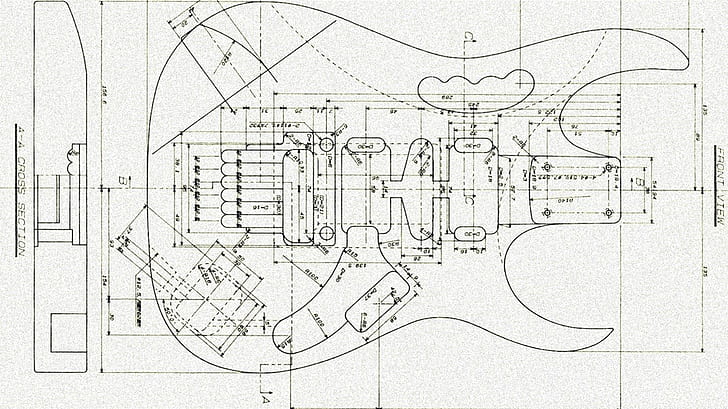 music ibanez guitar blueprints, HD wallpaper