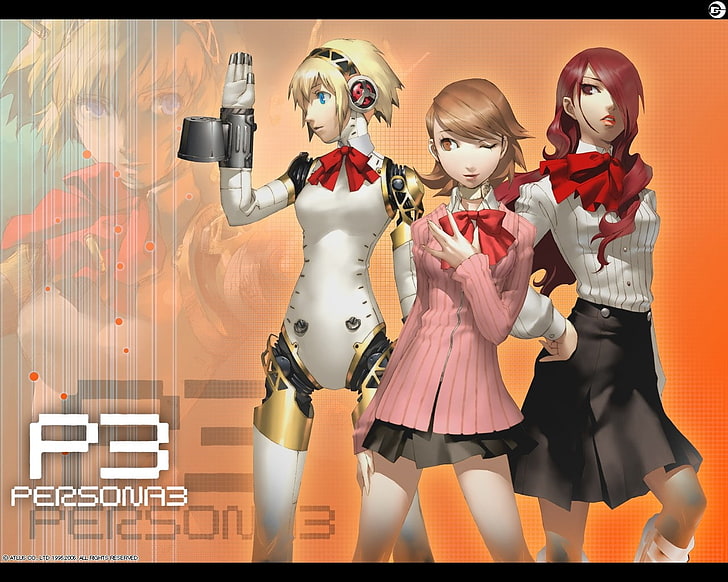 Persona series, Persona 3, Aigis, Kirijou Mitsuru, Yukari Takeba, สาวอนิเมะ, วิดีโอเกม, วอลล์เปเปอร์ HD