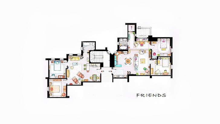 дизайн интерьера квартиры друзья сериал планы этажей развлекательный сериал HD арт, дизайн, интерьер, HD обои
