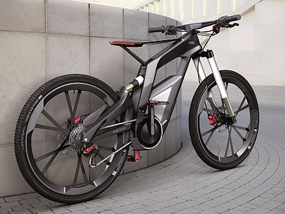 จักรยานออดี้สีดำ, สีดำ, ออดี้, จักรยาน, วอลล์เปเปอร์ HD HD wallpaper