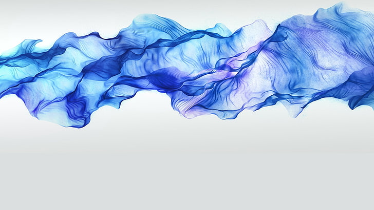 blue smoke illustration, abstract, black, blue, smoke, HD wallpaper