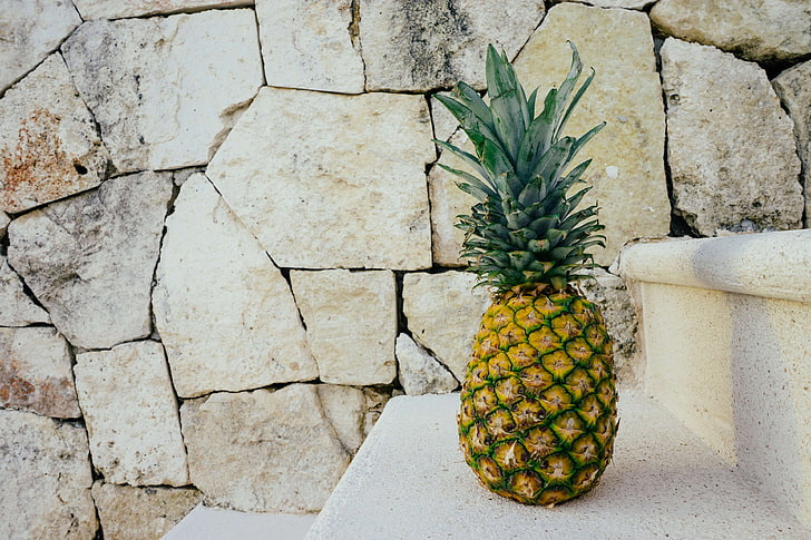 close up, concrete, cracks, design, exterior, fruit, marble, outdoors, pineapple, rocks, rough, solid, stairs, stones, stonewall, structure, surface, tropical fruit, wall, HD wallpaper