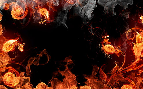 Fire Design HD Wide, wide, design, fire, creative and graphics, Fond d'écran HD HD wallpaper