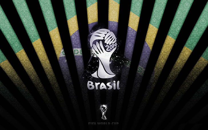 Coppa del Mondo FIFA 2014, testo brasile, fifa 2014, coppa del mondo, bandiera, coppa del mondo 2014, Sfondo HD