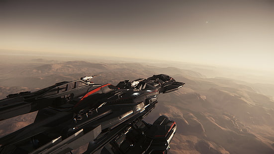 طائرة سوداء وحمراء ، نجمة المواطن ، كوكبة أندروميدا ، فضاء ، سفينة فضاء، خلفية HD HD wallpaper