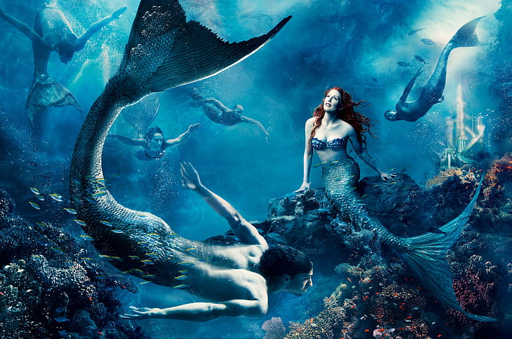 julianne moore little mermaid annie disney, mermaid, disney, HD wallpaper