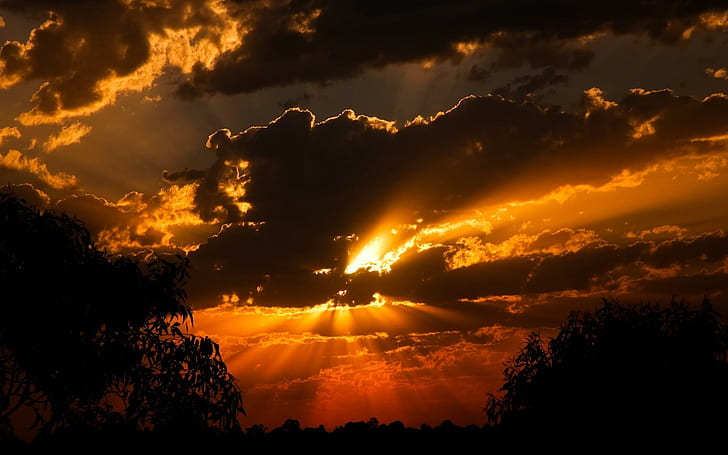 Dunkler bewölkter Sonnenuntergang, Natur, Sonnenuntergänge, Wolken, Natur und Landschaften, HD-Hintergrundbild
