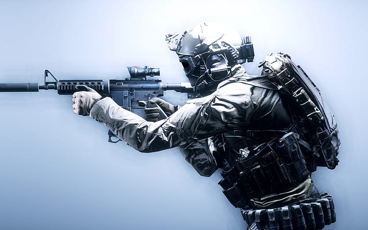 Battlefield 4 Soldier ، battlefield 4 ، الجندي ، الأسلحة، خلفية HD
