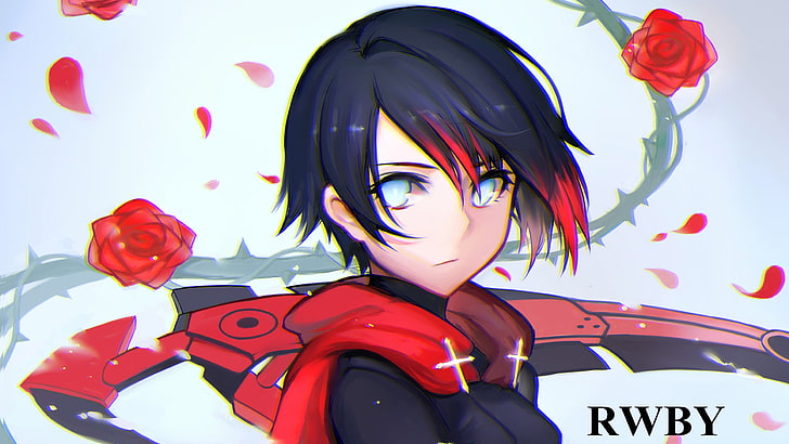 schwarzhaarige Frau Anime Charakter Hintergrundbild, RWBY, Ruby Rose (Charakter), HD-Hintergrundbild