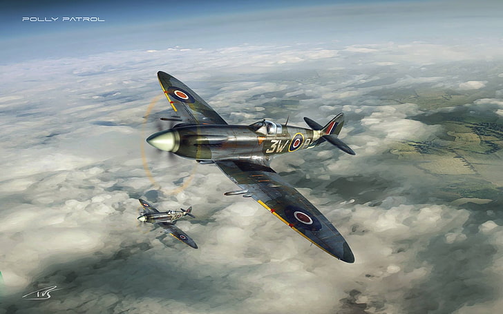 pesawat tempur, spitfire, Wallpaper HD