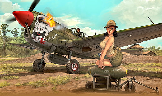 ilustraciones, aviones militares, aviones, Fondo de pantalla HD HD wallpaper