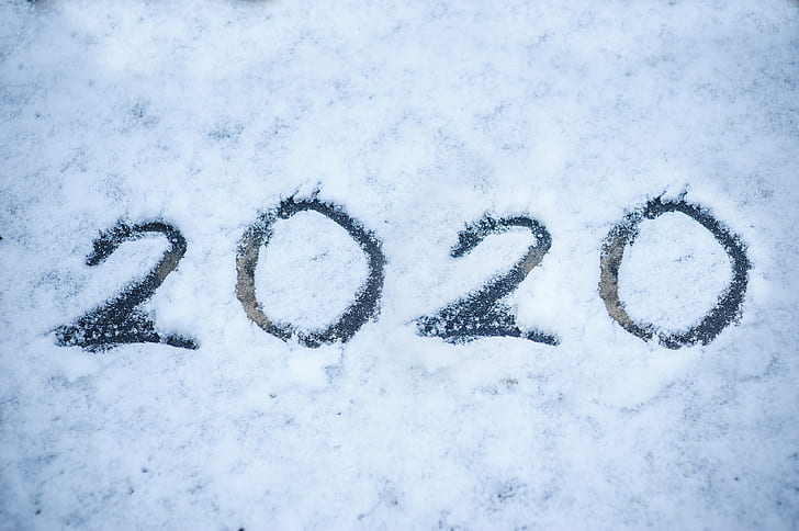 winter, snow, new year, white, happy, 2020, HD wallpaper